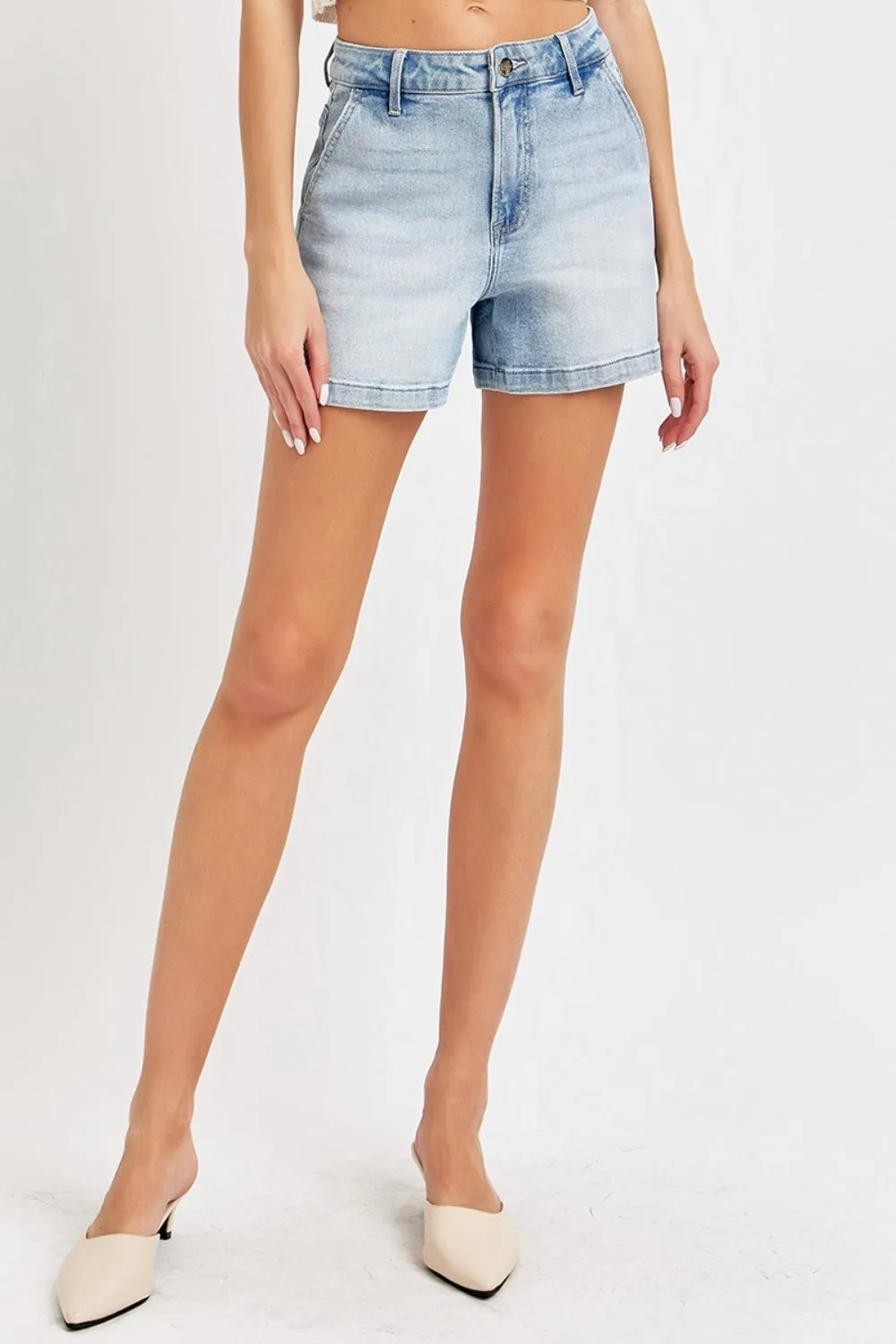 Risen Full Size High Rise Denim Shorts