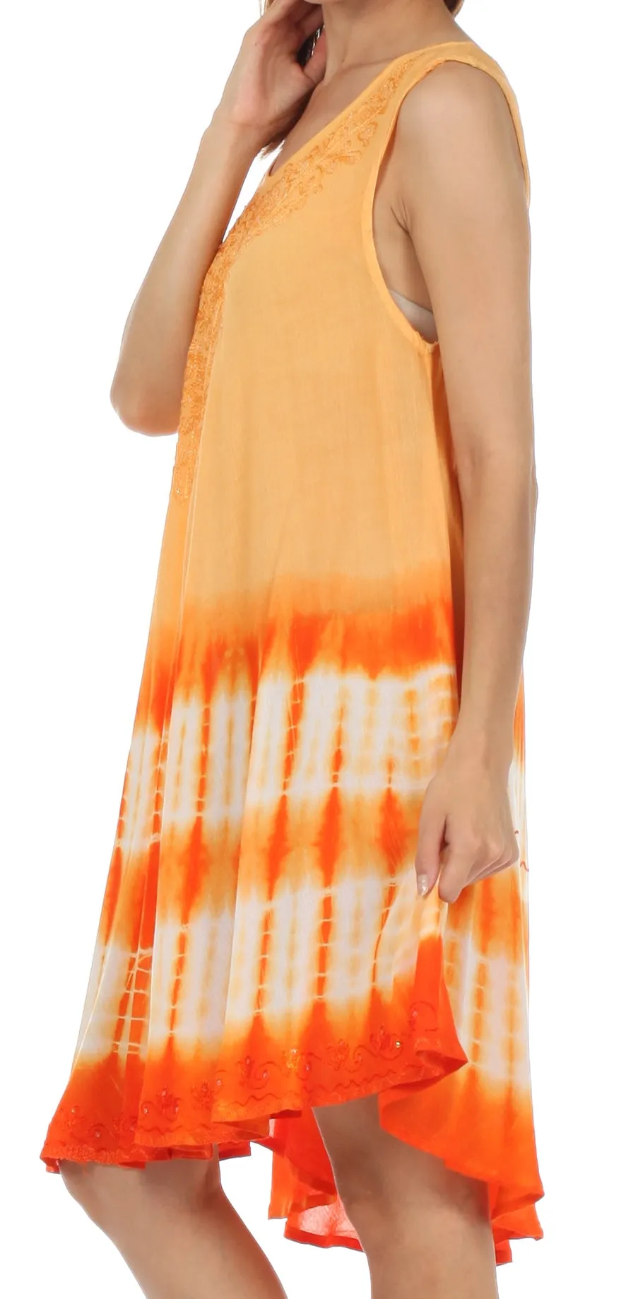 Sakkas Stripe Tie Dye Tank Sheath Dress / Cover Up