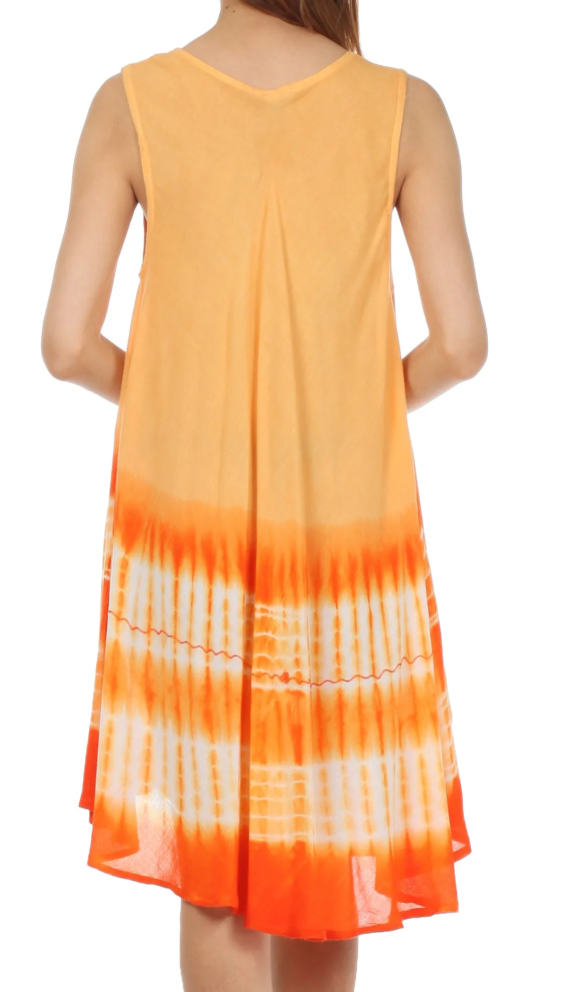 Sakkas Stripe Tie Dye Tank Sheath Dress / Cover Up