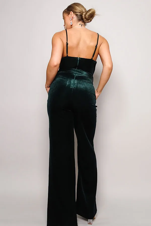 Samba Rhinestone Belt Velvet Jumpsuit - 4 colors