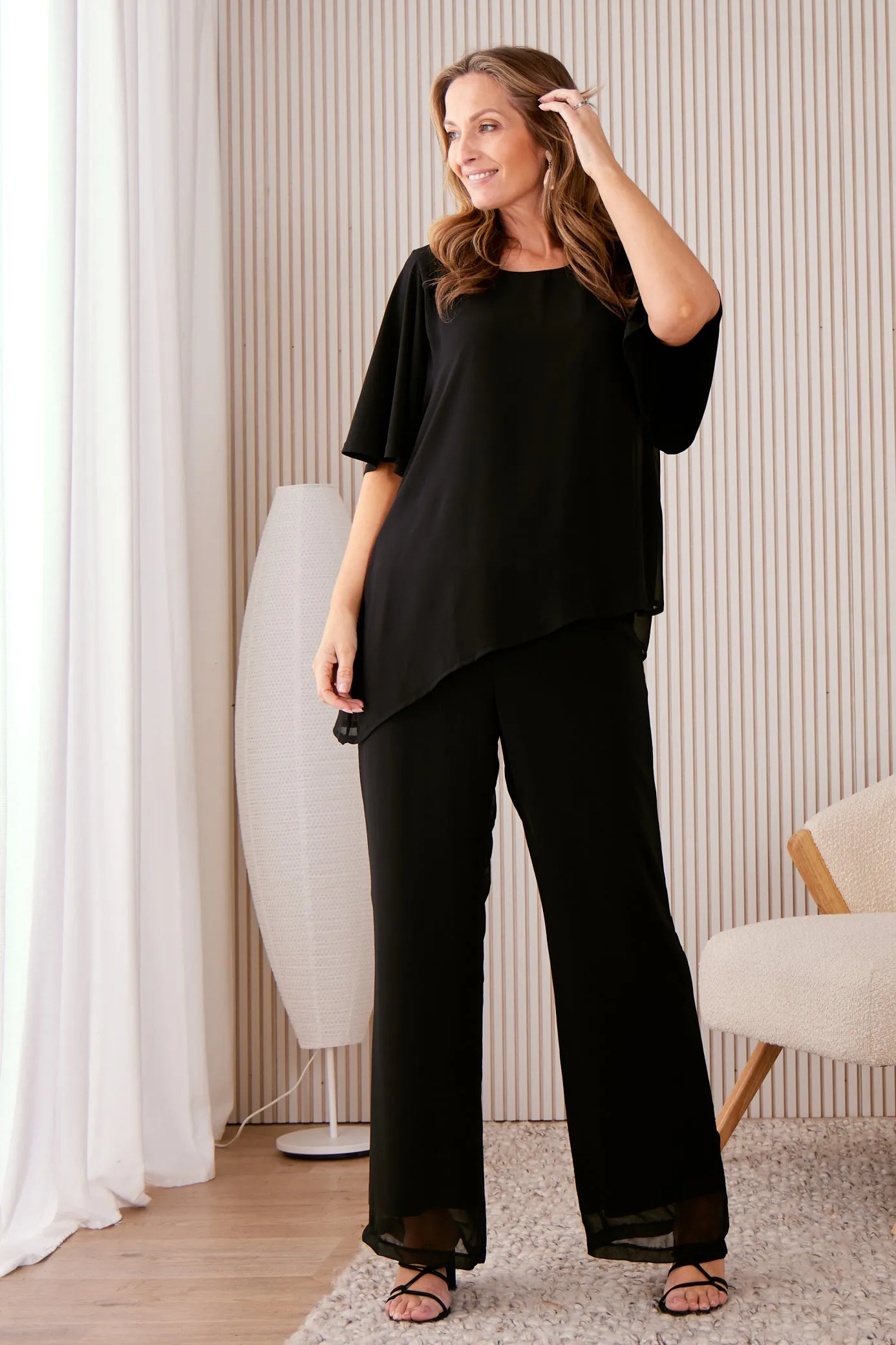 Serendipity Chiffon Top - Black