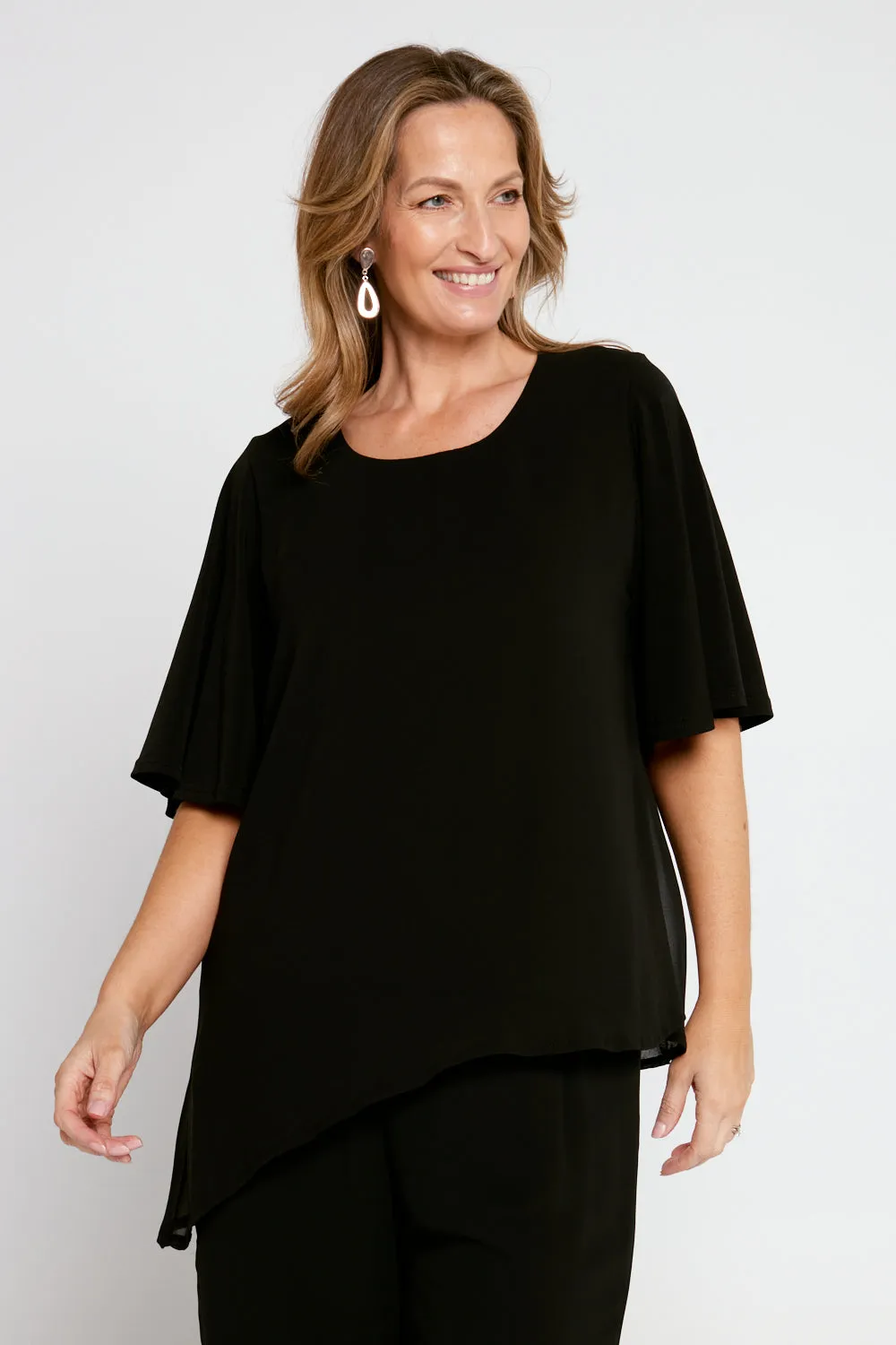 Serendipity Chiffon Top - Black