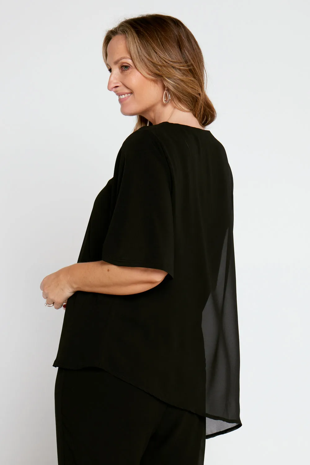 Serendipity Chiffon Top - Black