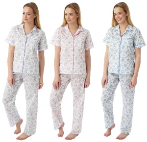 Short Sleeve Cotton Polyester Floral Pyjamas