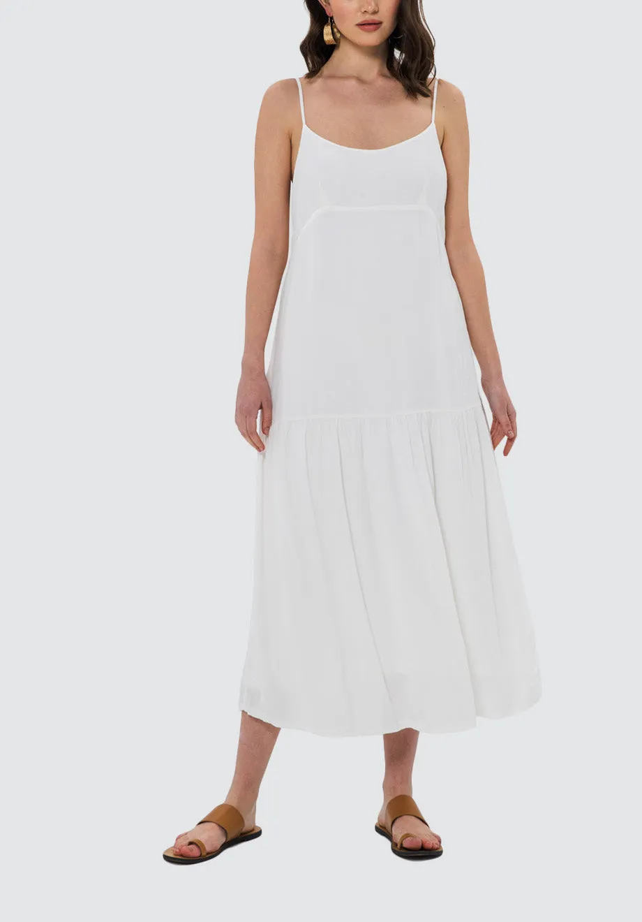 Taiya Midi Dress | Milky White