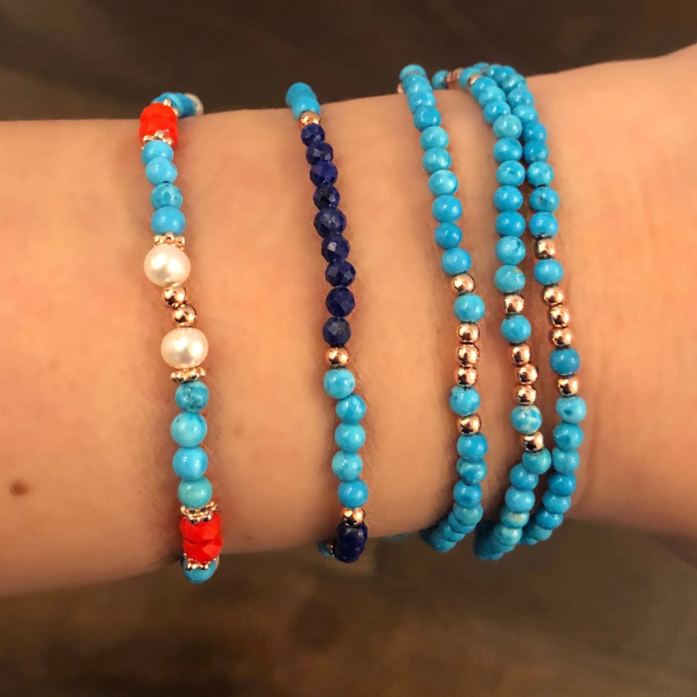 Three row turquoise bracelet