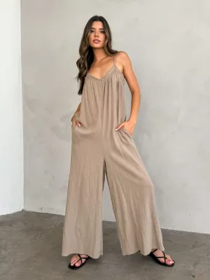 Toasted Coconut Gauze Jumpsuit