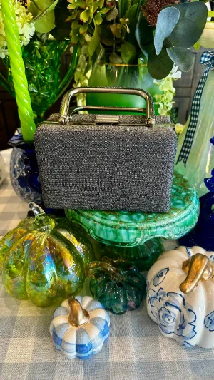 Vintage Box Purse - Gray Sparkle