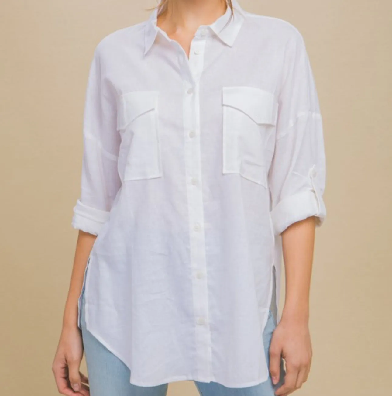 White Sands Button Down Top