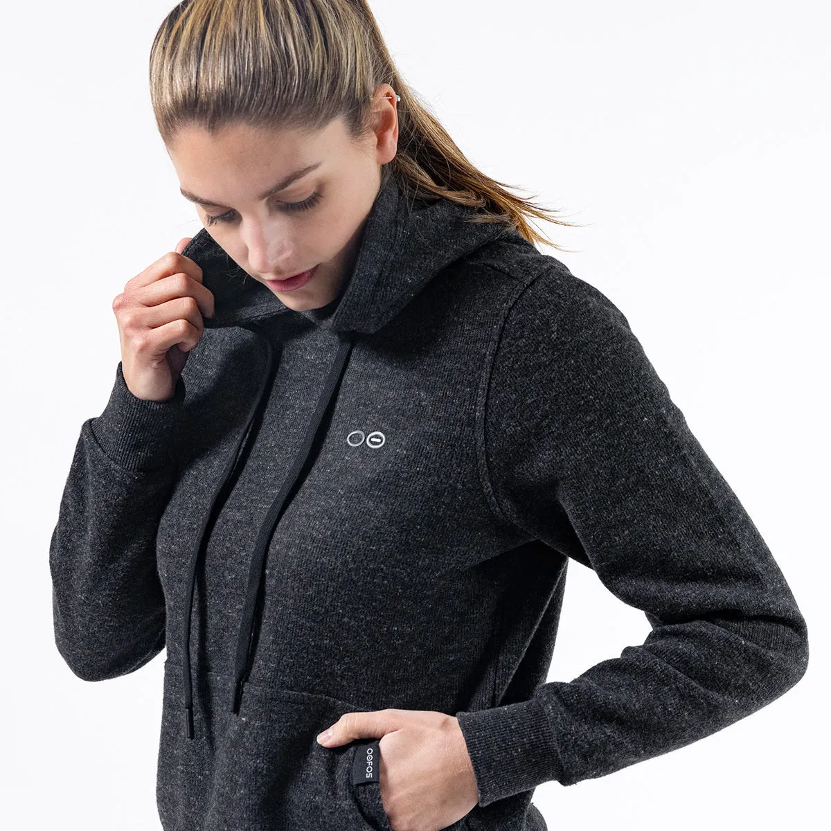 Women's OOmy Knit Hoodie - Dark Charcoal Gray Heather