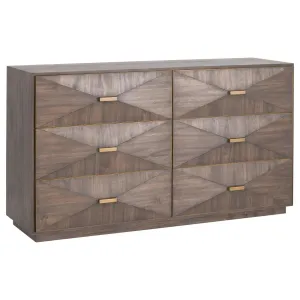 Wynn 6-Drawer Double Dresser Burnished Brown and Gold